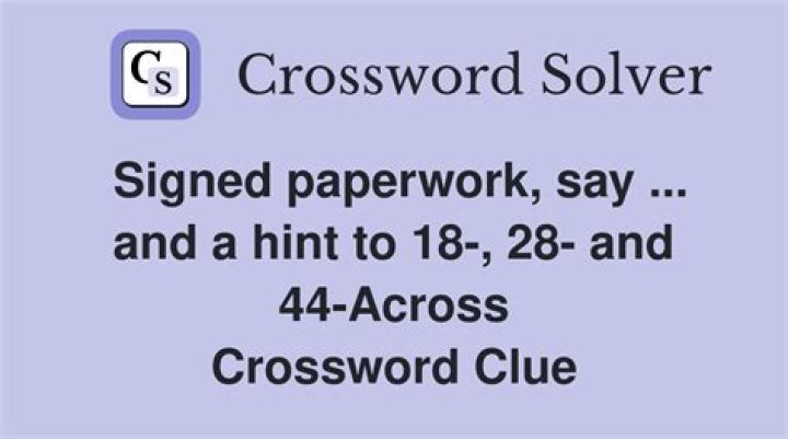 How paper contracts are often signed crossword clue NYT